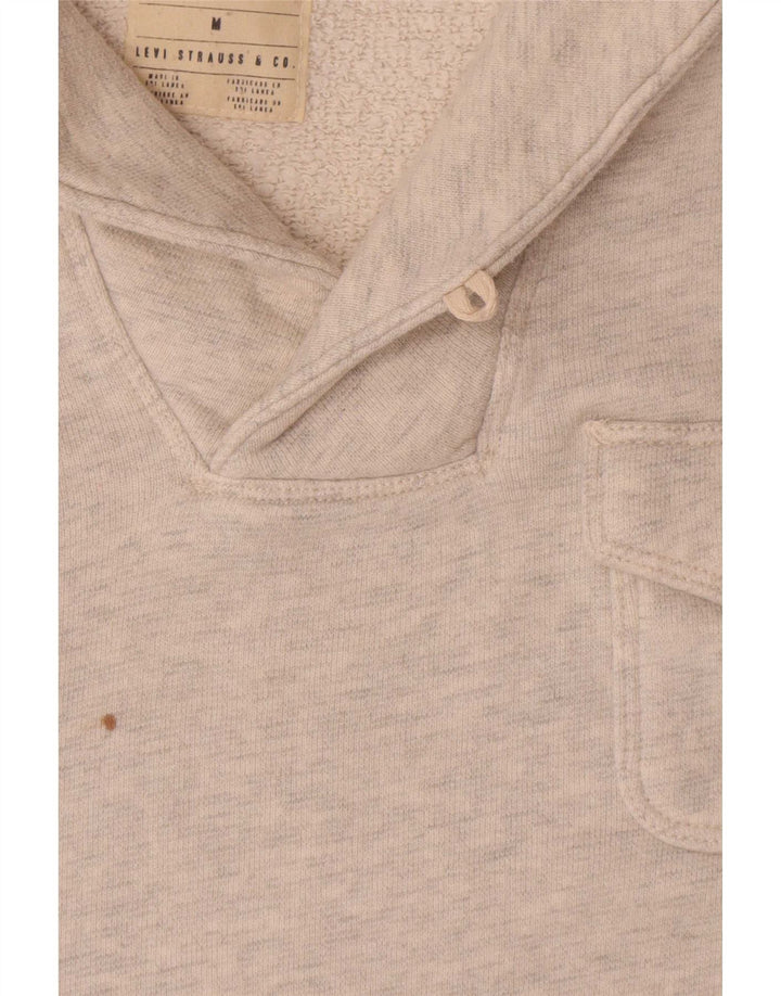 Levi's Herren-Sweatshirt mit Schalkragen, mittelgrau gesprenkelte Baumwolle