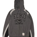 Ecko Unltd Herren-Kapuzenpullover mit grafischem Reißverschluss, mittelgraues Polyester