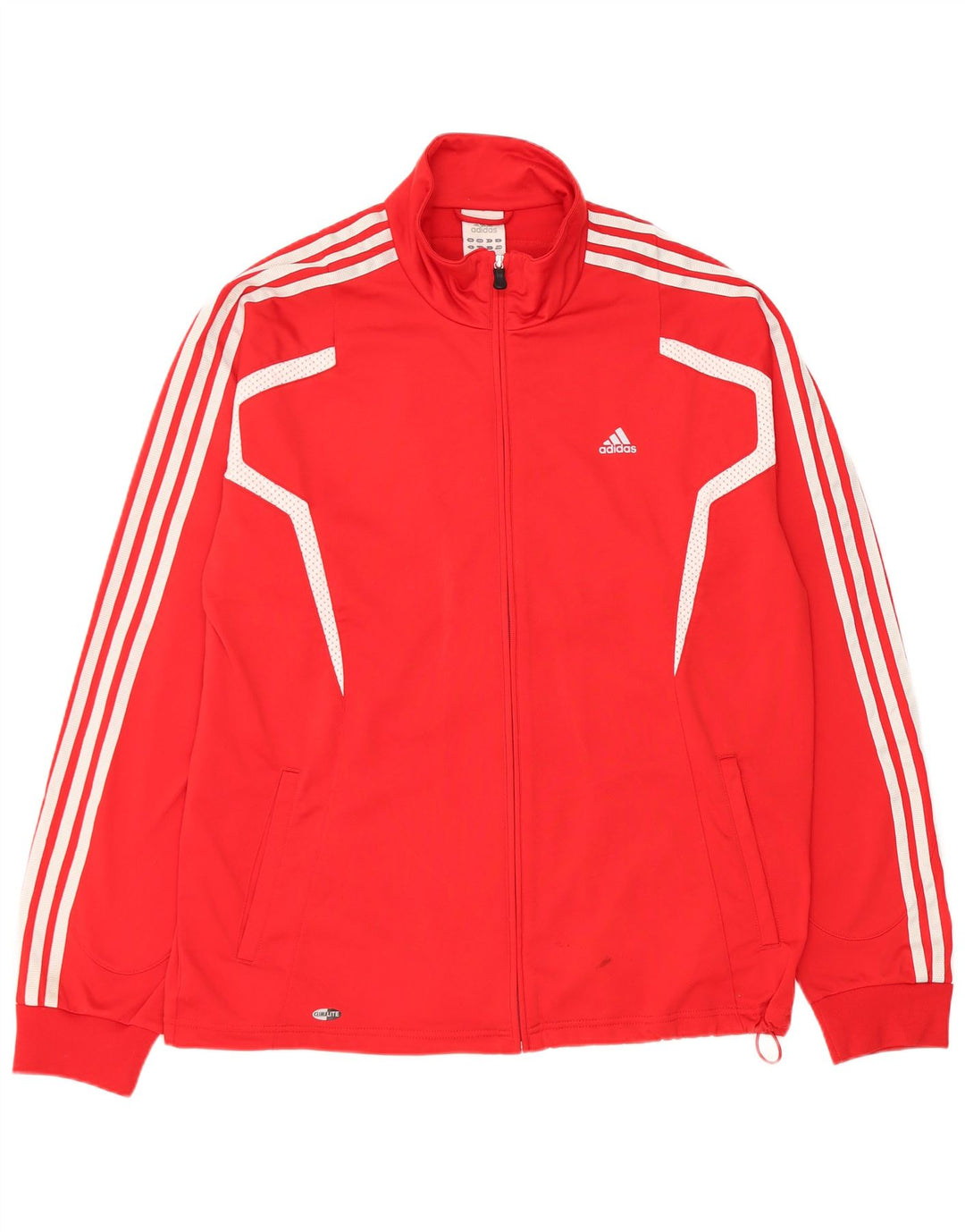 Adidas Herren Climalite Trainingsanzug Top Jacke Großes rotes Polyester