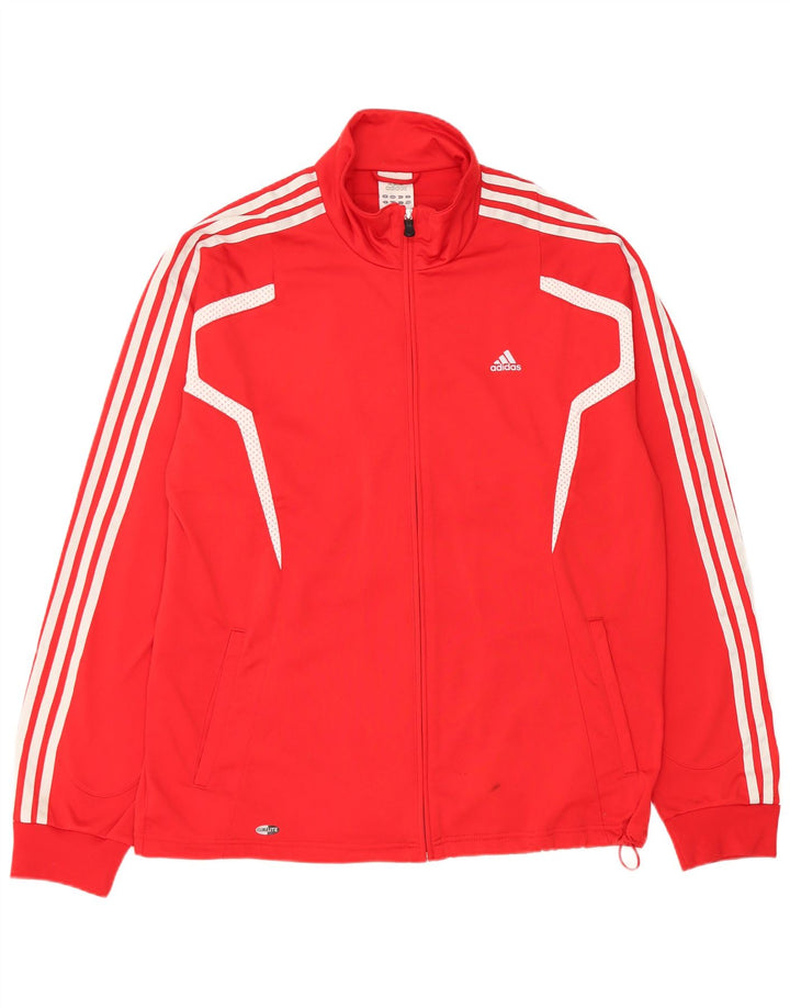 Adidas Herren Climalite Trainingsanzug Top Jacke Großes rotes Polyester