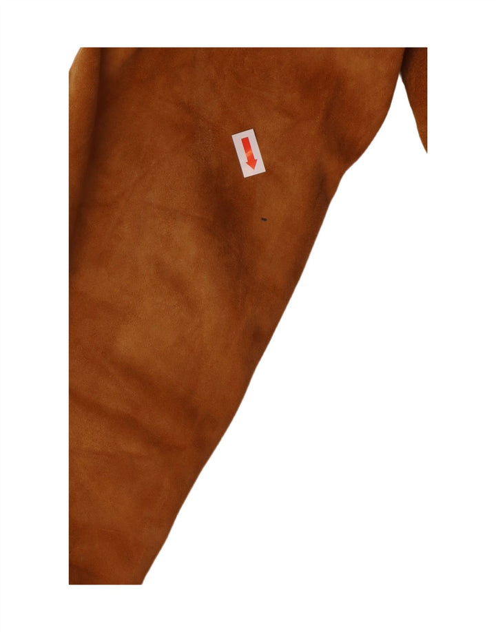 Vintage Damen 2-Knopf-Wildleder-Blazerjacke UK 8 Small Beige