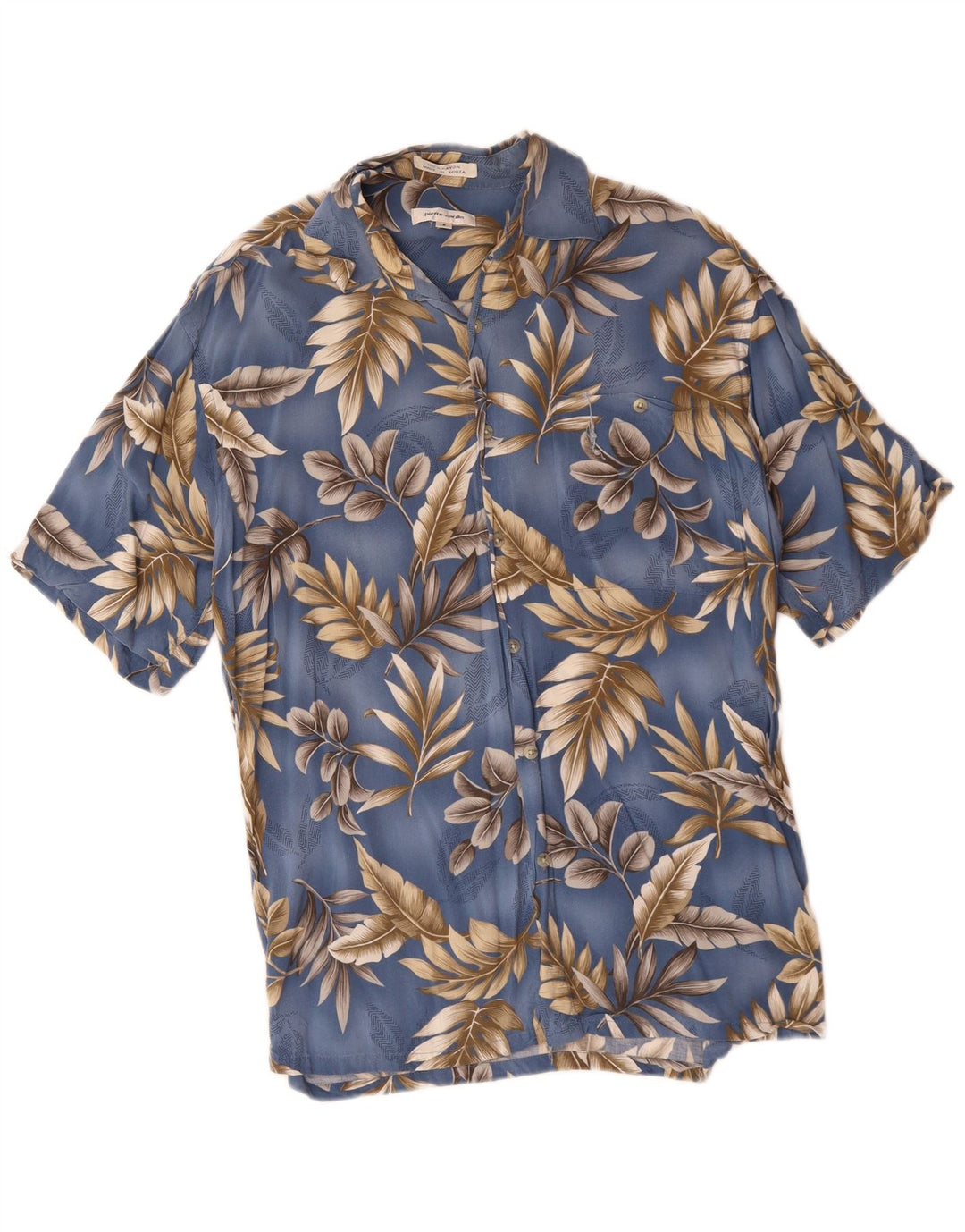 PIERRE CARDIN Herren Kurzarmhemd Small Blue Floral Rayon