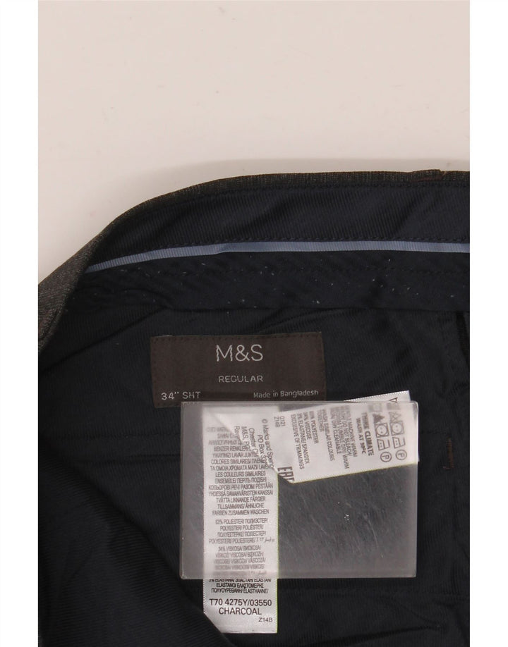 Marks & Spencer Herren-Chinohose mit normaler Passform, W34, L29, Grau, Polyester