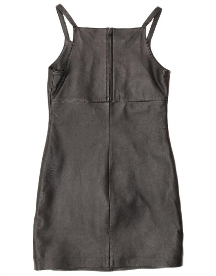 MADDOX Ärmelloses Damen-Etuikleid aus Leder, Gr. 10, Größe S, schwarzes Leder