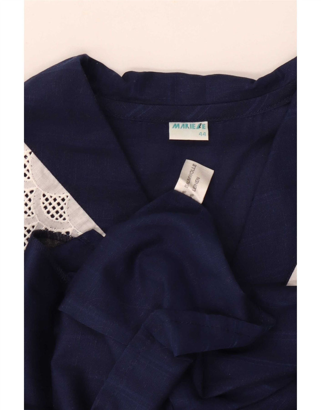 Vintage Damen Hemdbluse IT 44 Medium Marineblau gestreift