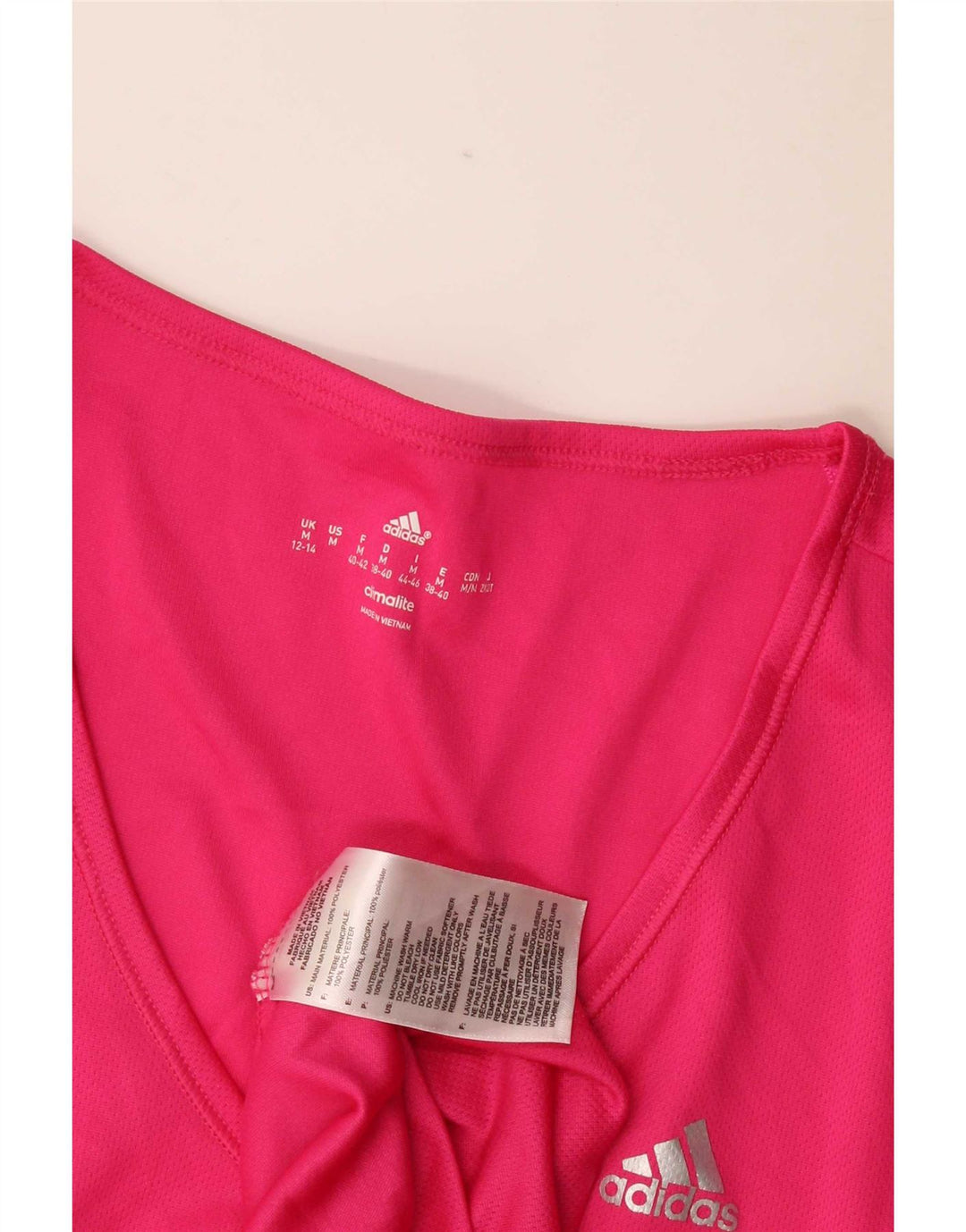Adidas Damen Climalite T-Shirt Top UK 12/14 Mittelrosa Polyester