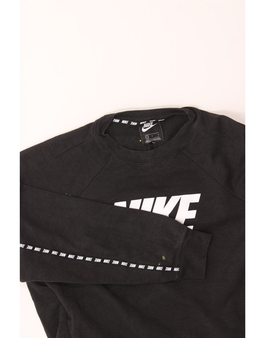 NIKE Womens Graphic Sweatshirt Jumper UK 16 Large Black Cotton Vintage Nike and Second-Hand Nike from Messina Hembry 