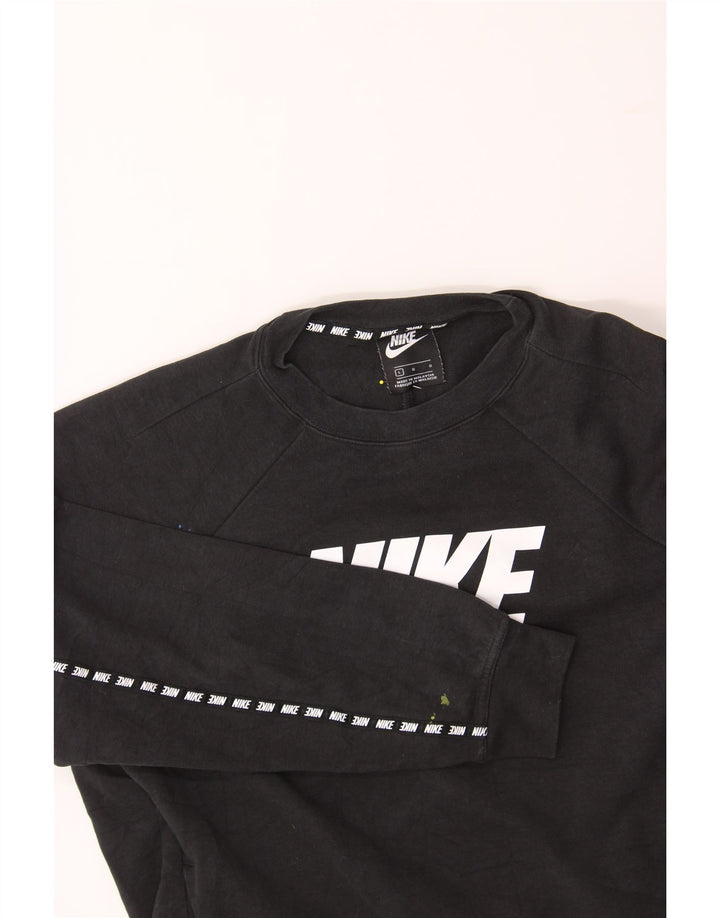 NIKE Womens Graphic Sweatshirt Jumper UK 16 Large Black Cotton Vintage Nike and Second-Hand Nike from Messina Hembry 