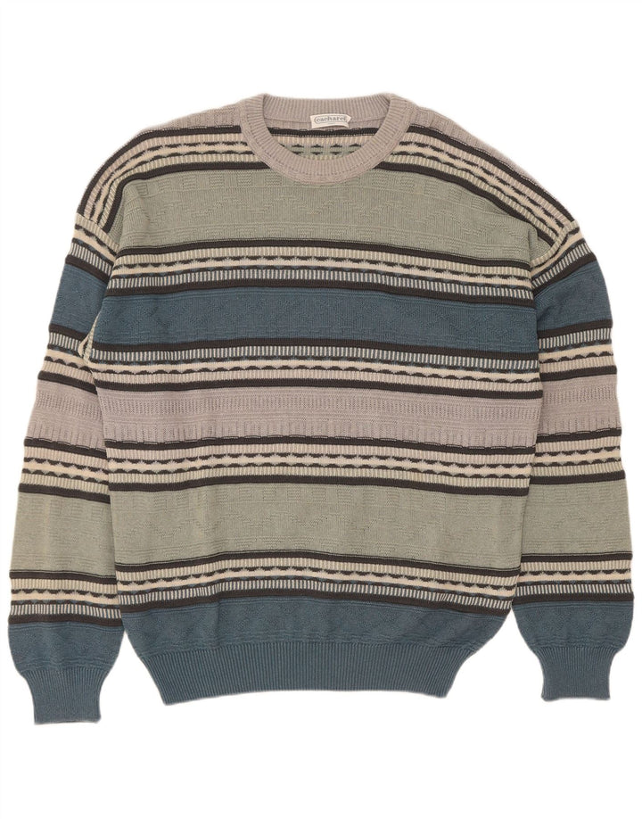 Cacharel Herren-Pullover mit Rundhalsausschnitt, EU 52, groß, grün, Farbblock