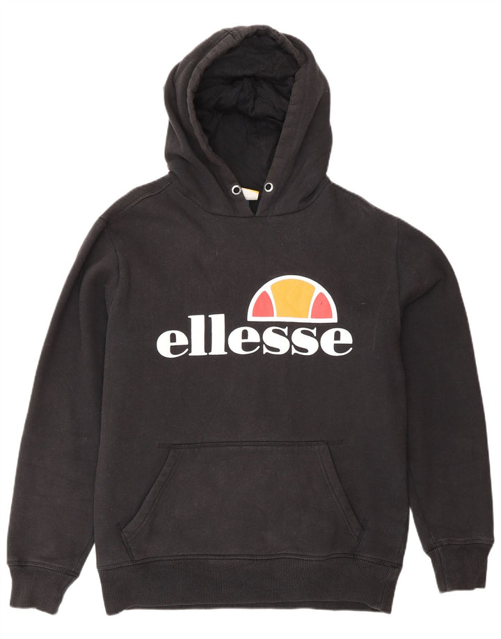 ELLESSE Herren-Kapuzenpullover mit Grafik, mittelschwarz, Baumwolle