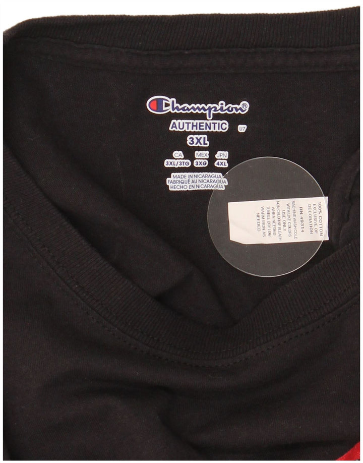Champion Herren Grafik T-Shirt Top 3XL Schwarz Baumwolle