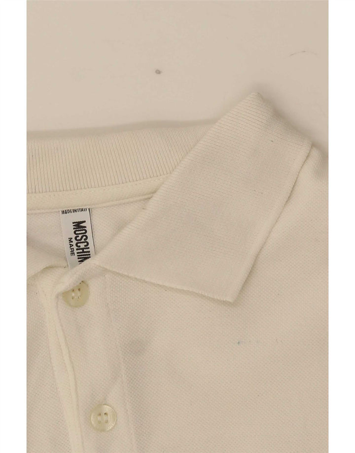 Moschino Herren-Poloshirt aus mittelweißer Baumwolle