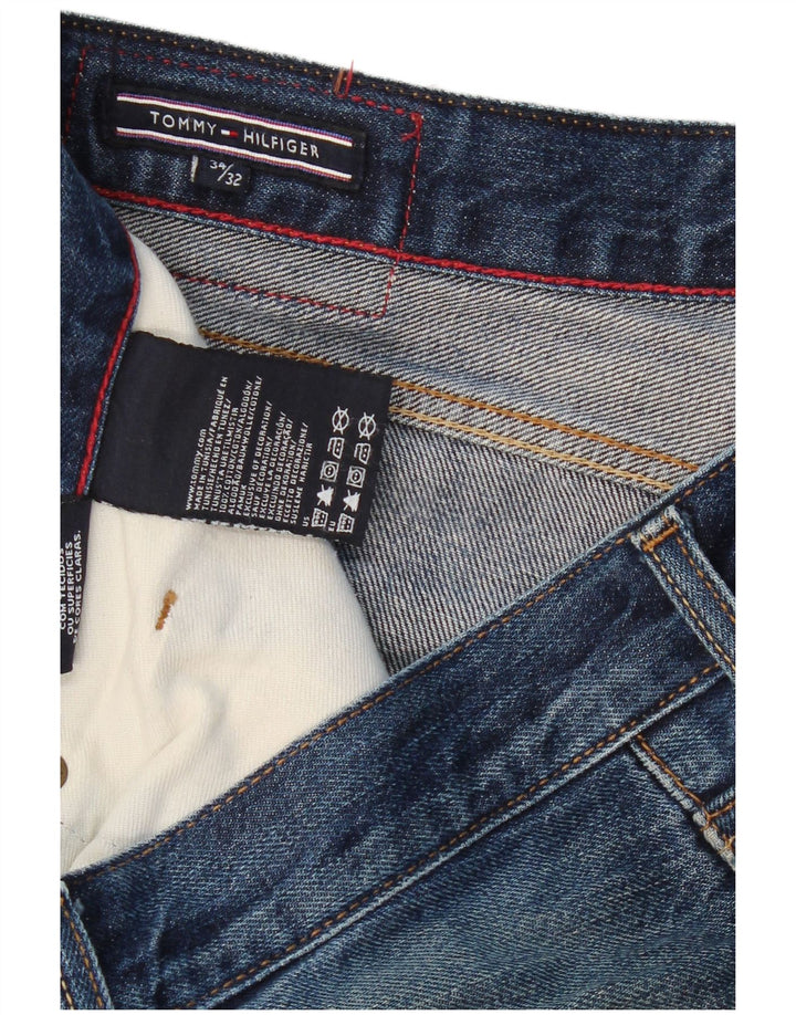 TOMMY HILFIGER Herren Straight Jeans W34 L32 Blaue Baumwolle