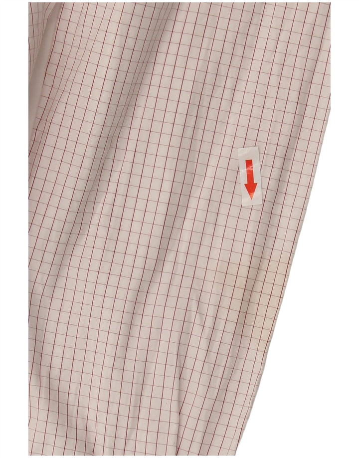 Massimo Dutti Herrenhemd EU 42, groß, weiß kariert, Baumwolle