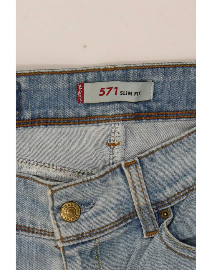 Levi's Damen 571 Slim Jeans W31 L34 Blaue Baumwolle
