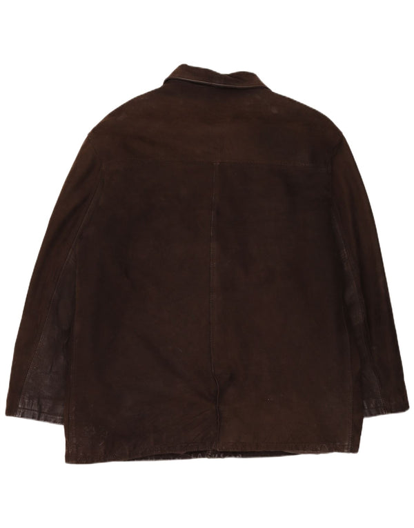 Vintage Herren Lederjacke IT 56 3XL Braunes Leder