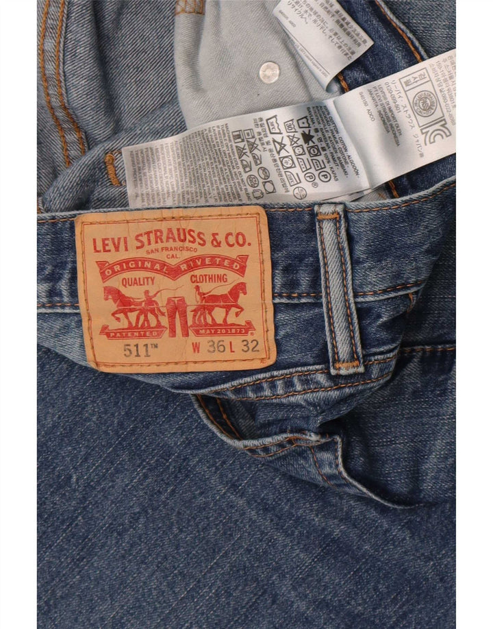 Levi's Herren 511 Slim Jeans W36 L32 Blaue Baumwolle
