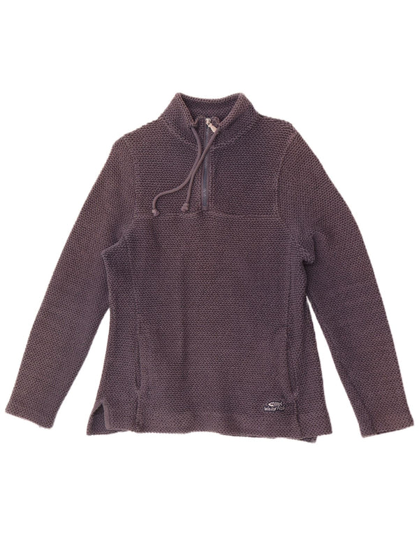 Weird Fish Damen-Sweatshirt mit Reißverschluss am Hals, UK 12, mittelmarineblaue Baumwolle