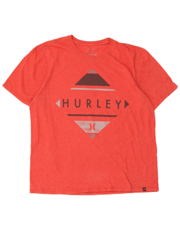 Hurley Herren Grafik-T-Shirt-Oberteil, großes rotes Polyester