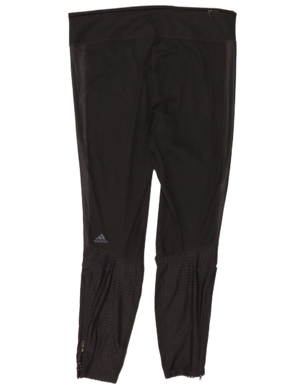 ADIDAS Damen Climalite Leggings UK 16/18 Large Schwarz Colourblock