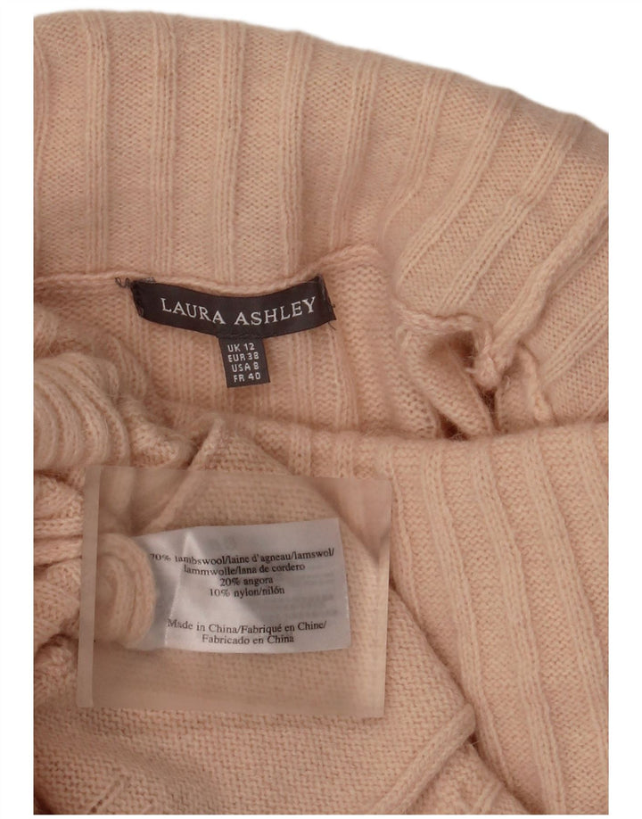 Laura Ashley Rollkragenpullover für Damen, UK 12, Mittelrosa aus Lammwolle