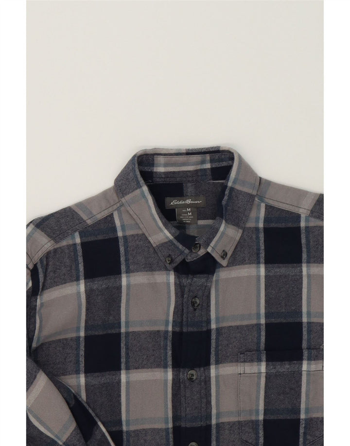 EDDIE BAUER Mens Flannel Shirt Medium Navy Blue Check Cotton Vintage Eddie Bauer and Second-Hand Eddie Bauer from Messina Hembry 