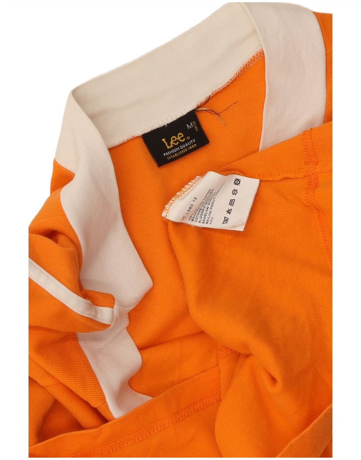 LEE Damen Crop Graphic T-Shirt Top UK 12 Mittelorange Baumwolle