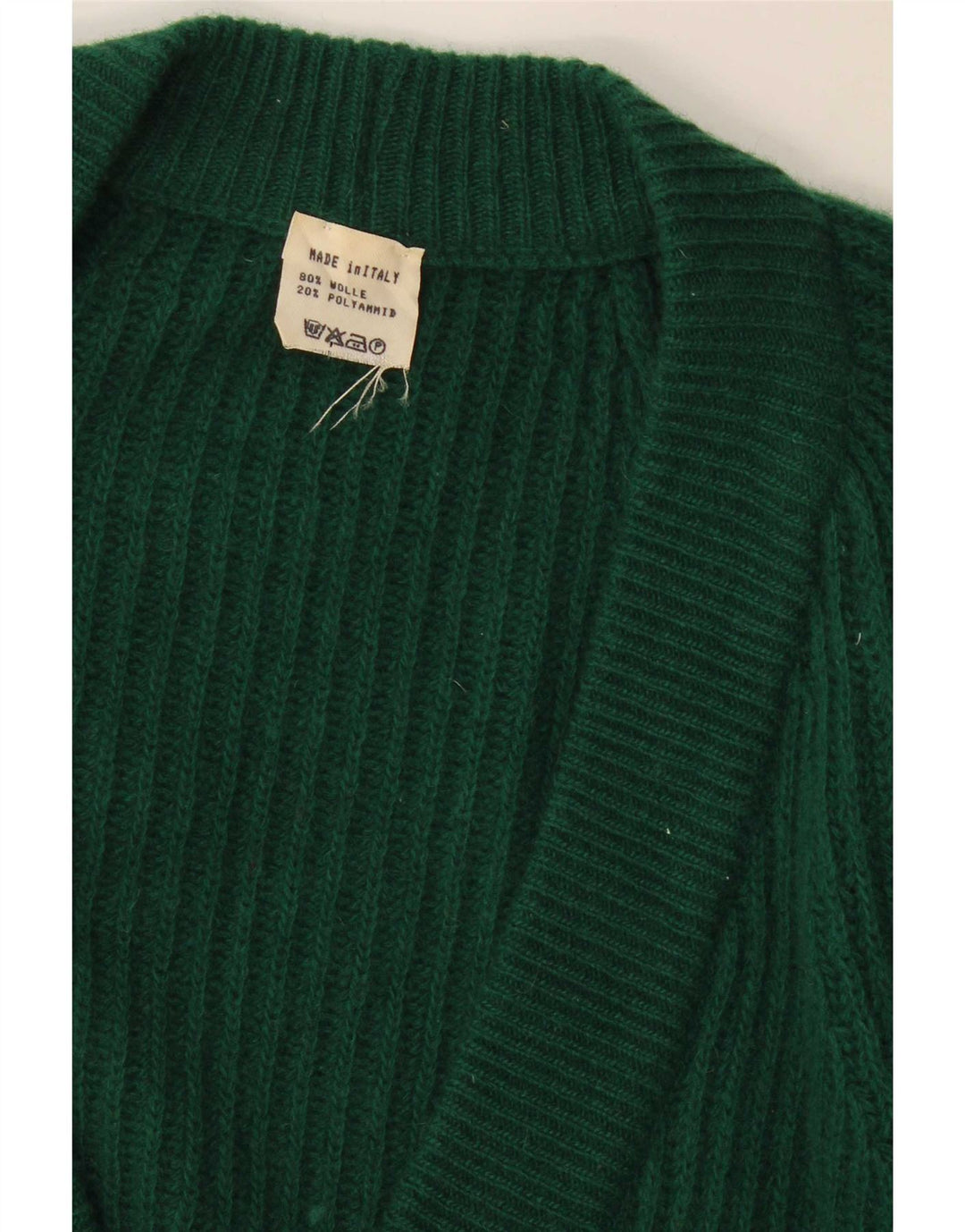 Vintage Damen Cardigan Pullover UK 16 Große grüne Wolle