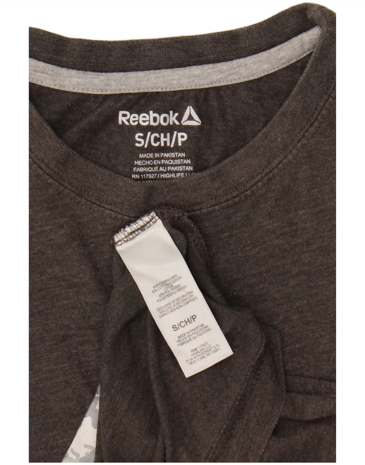 Reebok Herren Grafik T-Shirt Top Small Grau Baumwolle
