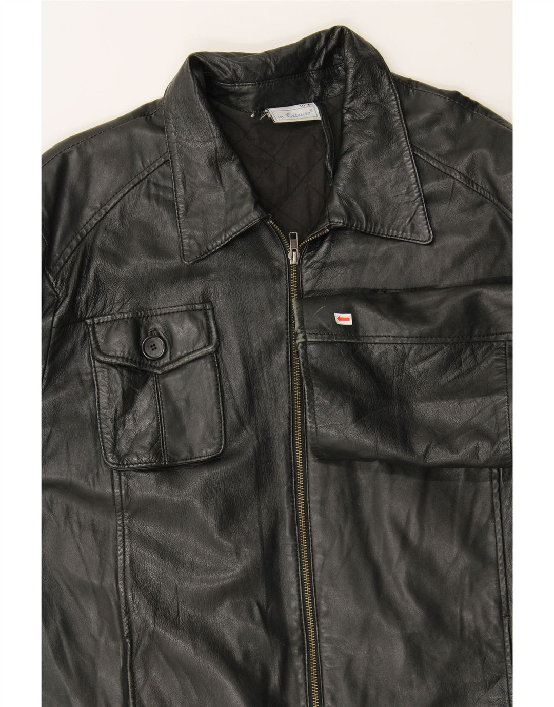 IN EXTENSO Womens Leather Jacket UK 18 XL Black Leather Vintage In Extenso and Second-Hand In Extenso from Messina Hembry 