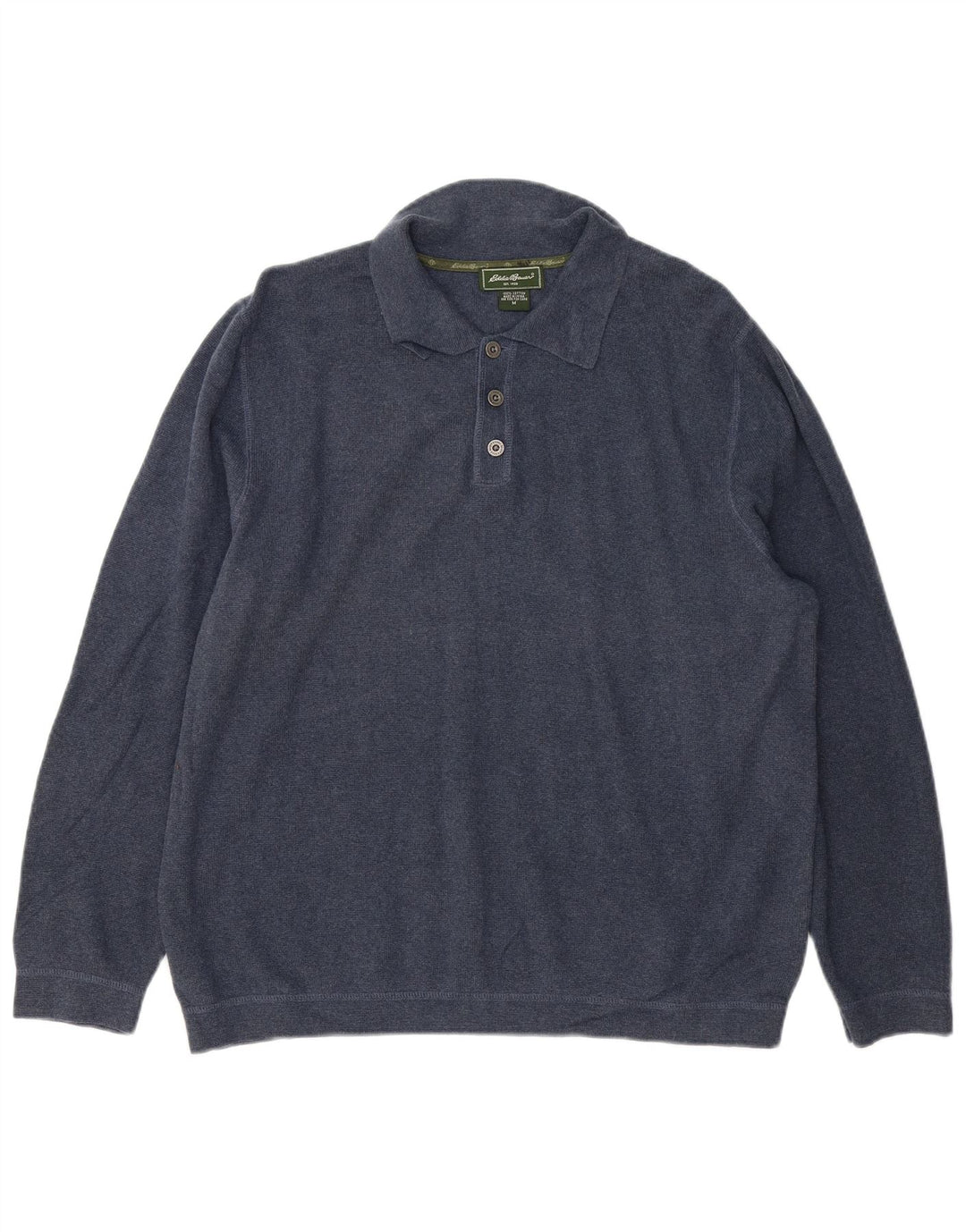 EDDIE BAUER Herren-Pullover mit Polokragen, mittelmarineblaue Baumwolle