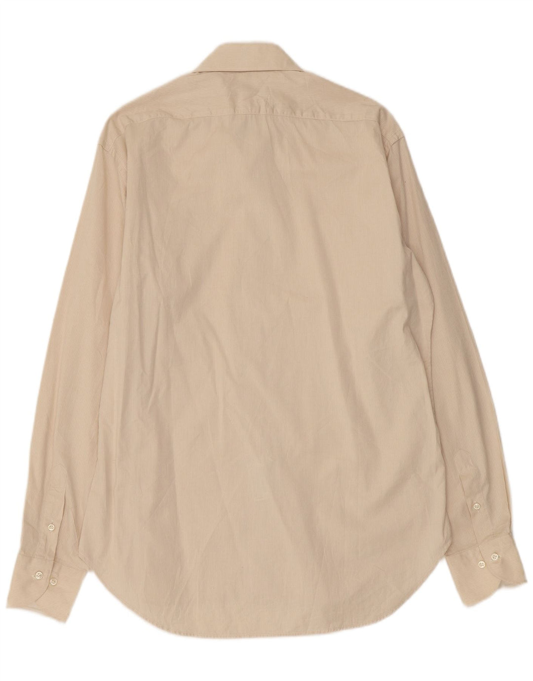 ZARA Herrenhemd, Größe 42, groß, beige Nadelstreifen-Baumwolle