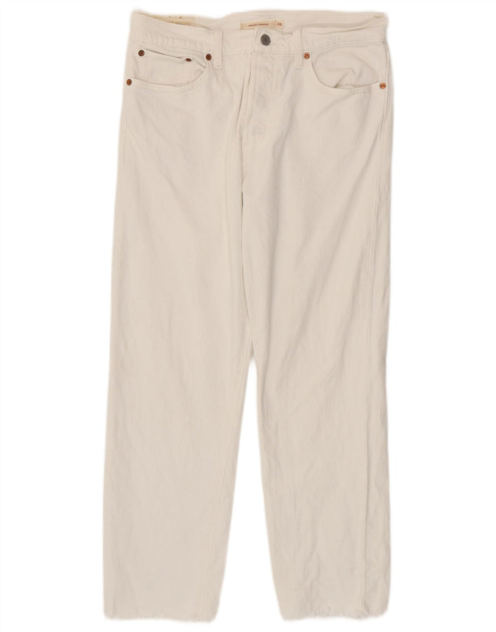 LEVI'S Damen Wedgie Straight Jeans W30 L26 Weiße Baumwolle