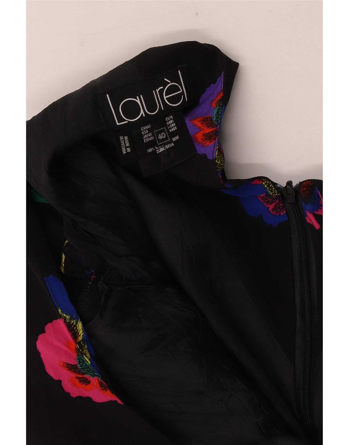 Laurel Damen Etuikleid EU 40 Mittelschwarze Blumenseide