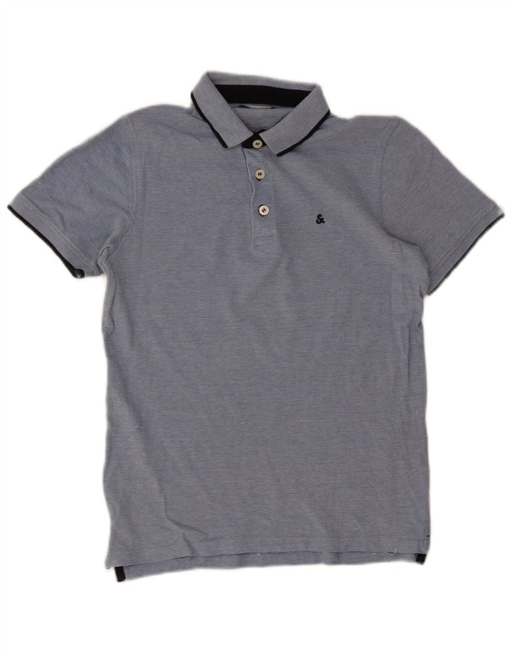 Jack & Jones Herren-Poloshirt, klein, aus blauer Baumwolle