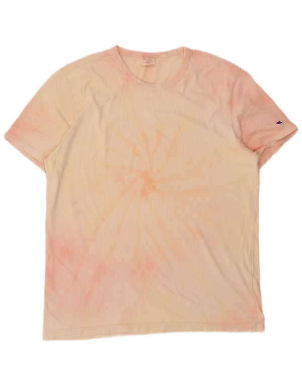 Champion Herren T-Shirt Top Large Pink Tie Dye