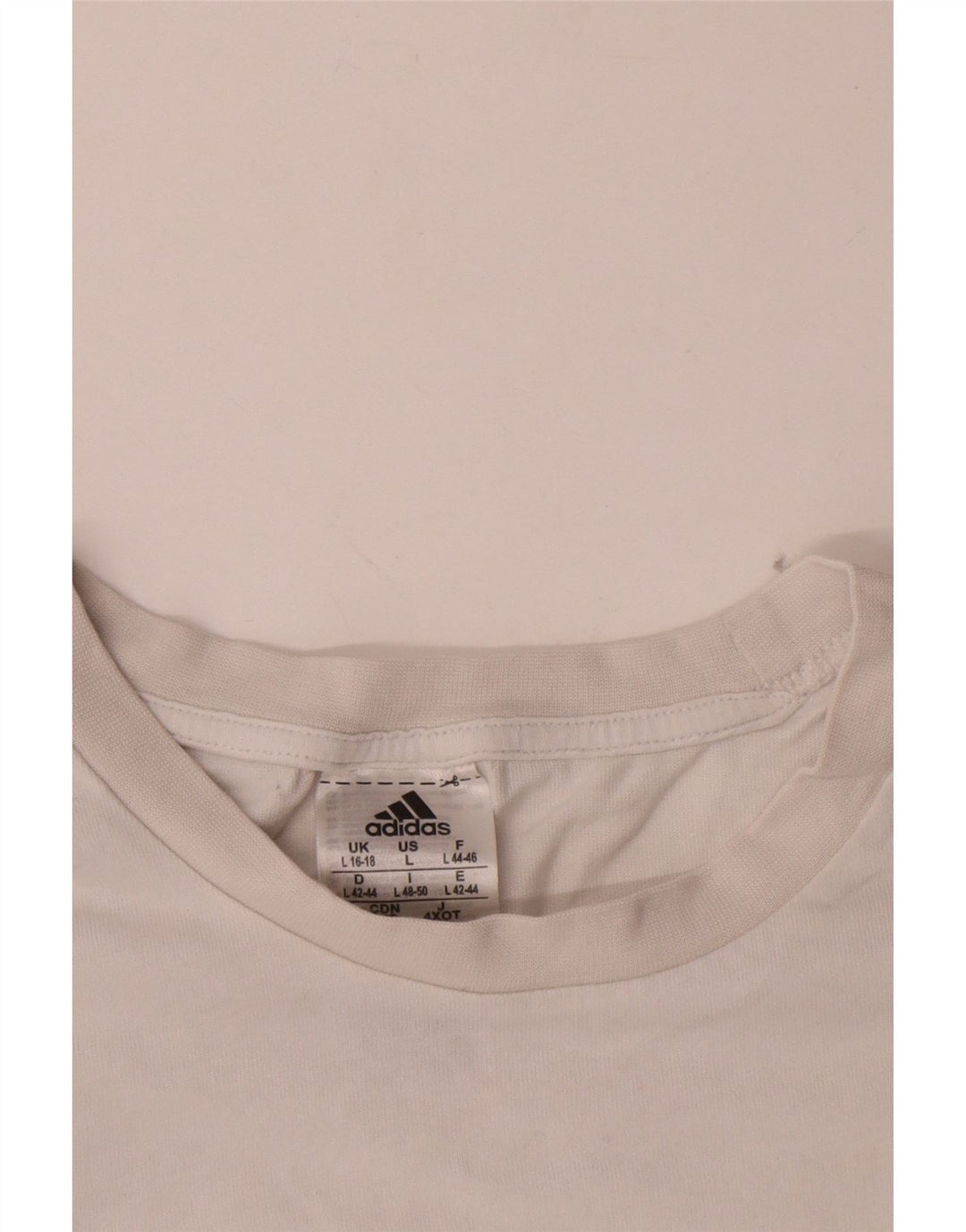 Adidas Damen Top Langarm UK 16/18 Große weiße Baumwolle