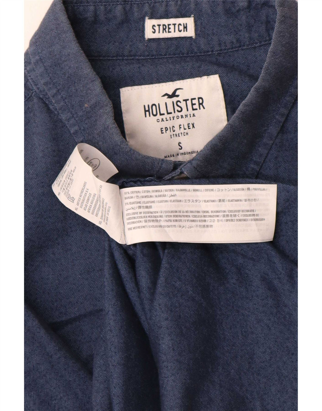 Hollister Herren-Hemd, klein, marineblau, Baumwolle