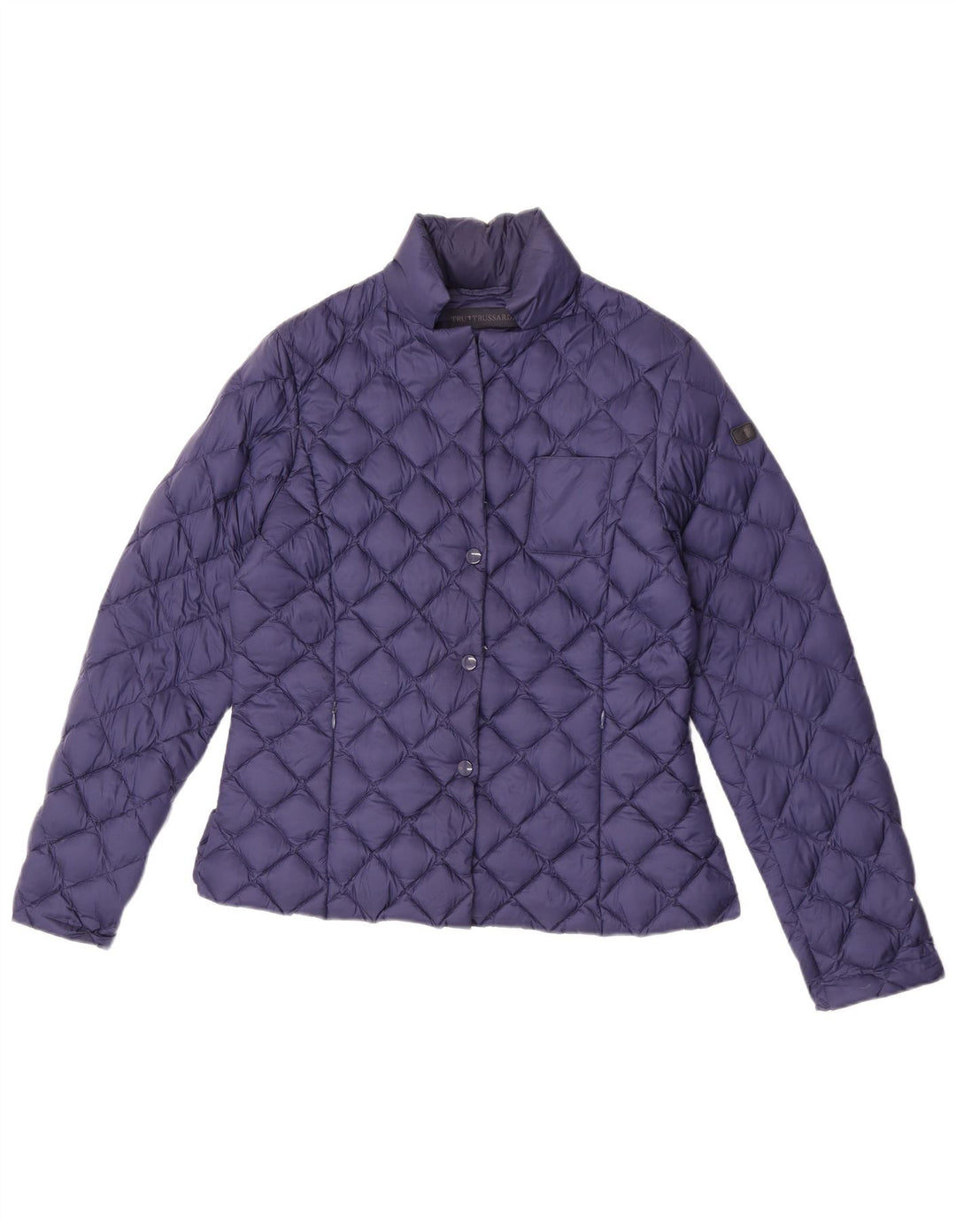 Trussardi Damen Wattierte Jacke IT 44 Medium Marineblau Polyamid