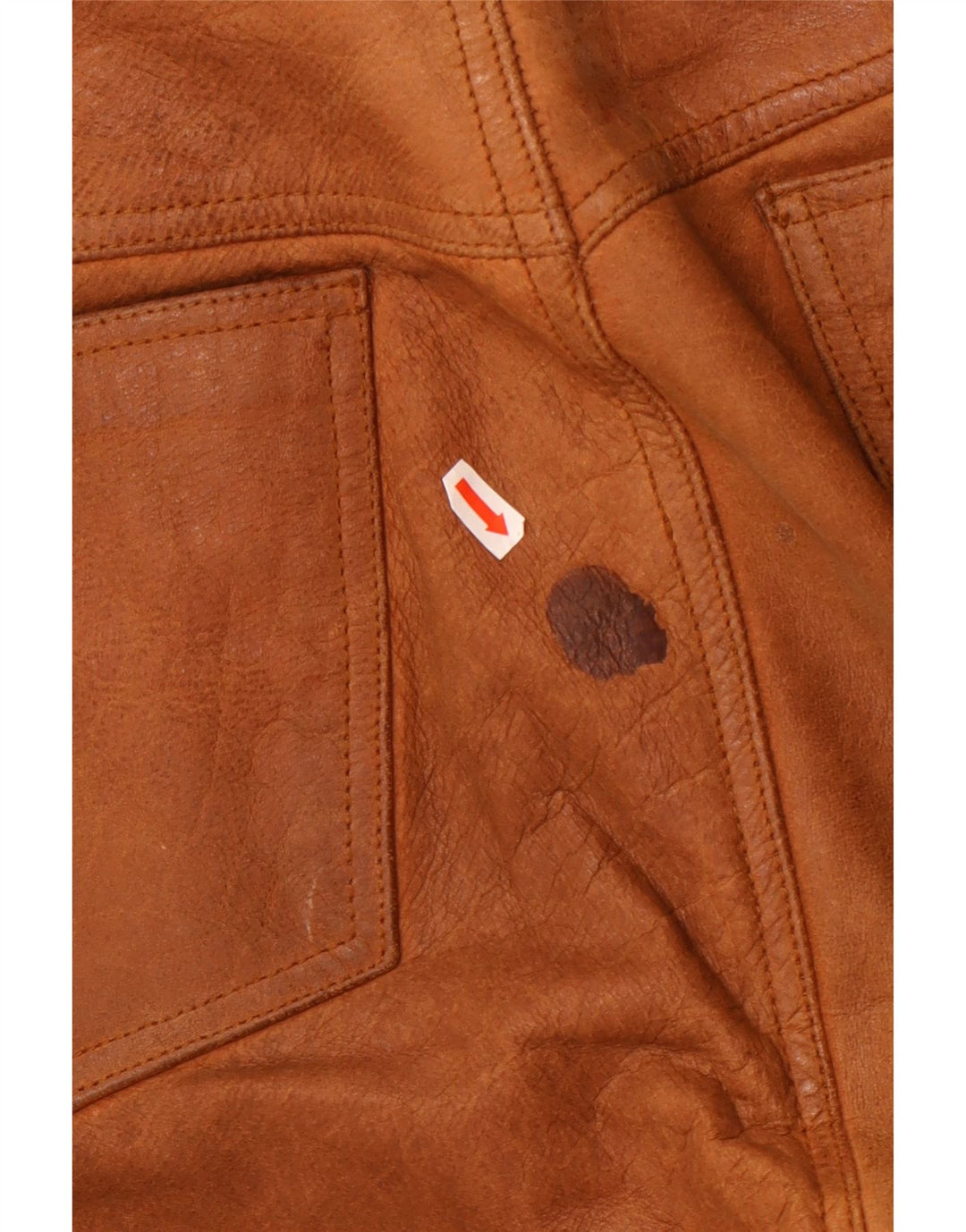 Vintage Herren gerade Lederhose W36 L33 braunes Leder