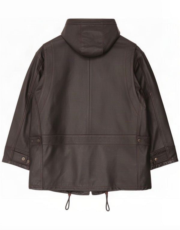 Douglas Herren-Lederjacke mit Kapuze, UK 40, groß, Schwarz
