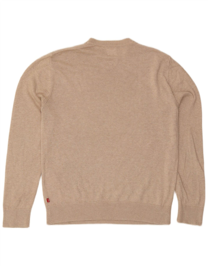 Levi's Herren-Pullover mit Rundhalsausschnitt, mittelbeige Baumwolle