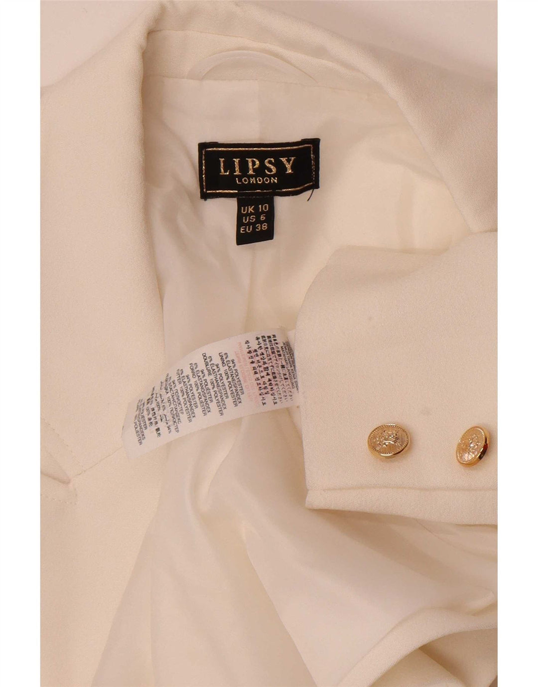 Lipsy Womens Open Blazer Jacke UK 10 Small Weiß Polyester