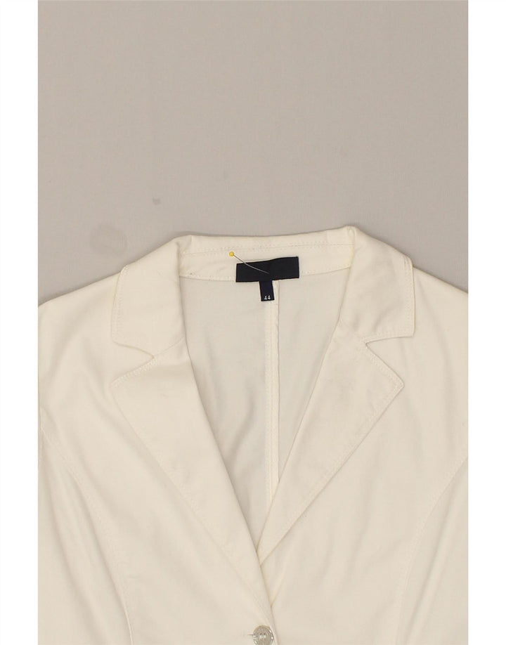 TRUSSARDI JEANS Womens 3 Button Blazer Jacket IT 44 Medium White Cotton Vintage Trussardi Jeans and Second-Hand Trussardi Jeans from Messina Hembry 