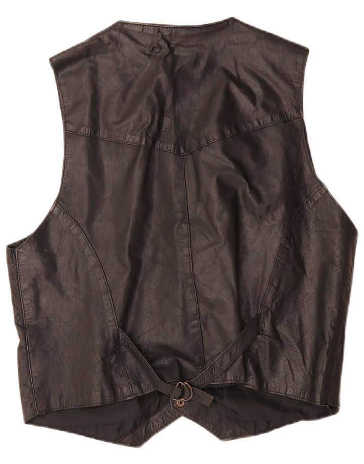 Akaso Herren Lederweste XL, schwarzes Leder