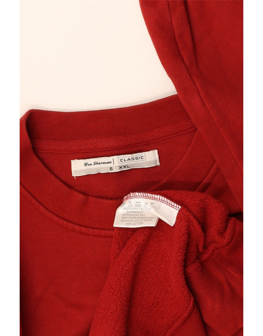BEN SHERMAN Herren Sweatshirt Pullover 2XL Rote Baumwolle