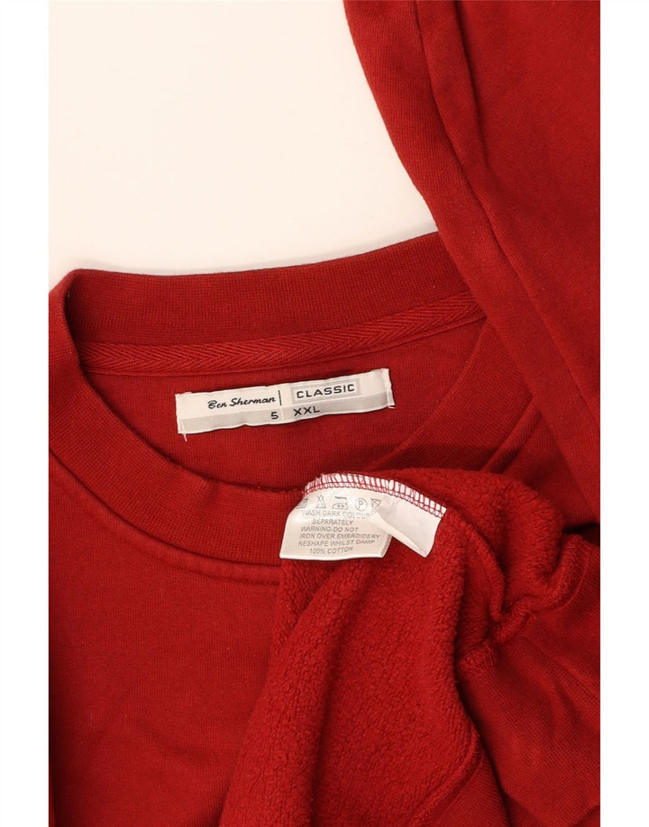 BEN SHERMAN Herren Sweatshirt Pullover 2XL Rote Baumwolle