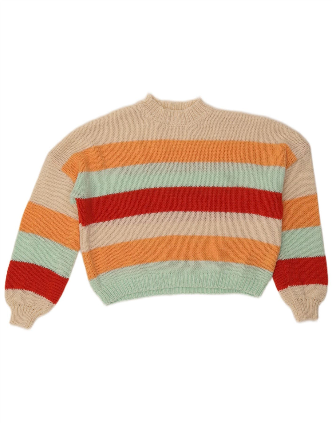 VINTAGE Damen Rollkragenpullover Pullover UK 10 Klein Mehrfarbig