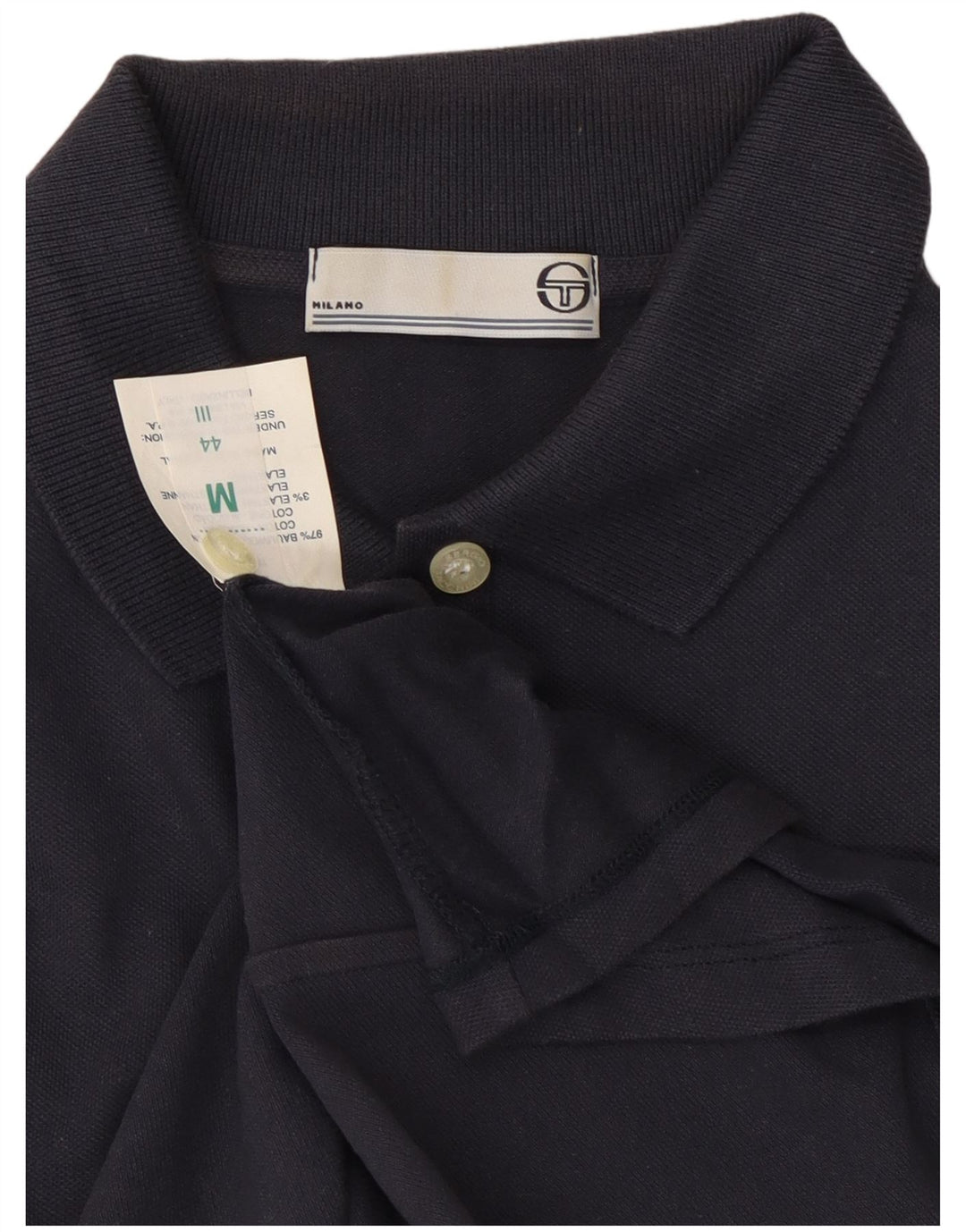 SERGIO TACCHINI Damen Poloshirt UK 12 Medium Marineblau Baumwolle