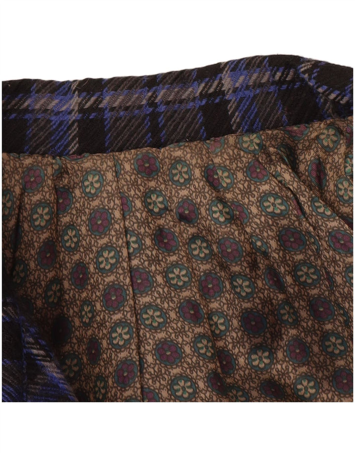 VINTAGE Damen übergroße 3-Knopf-Blazerjacke UK 18 XL blau kariert